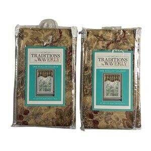 Traditions by Waverly Navarra Antique Scallop Valance Rod Pocket 52"W X 16"L 2PK